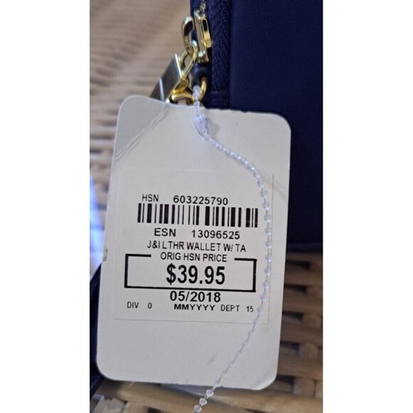 Joy + Iman Blue Leather Wallet Wrist Strap New with Tags - Picture 10 of 13